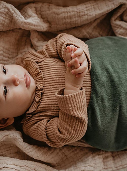 Bouillotte sèche déhoussable aux graines de lin - Calming Green - Kiabi