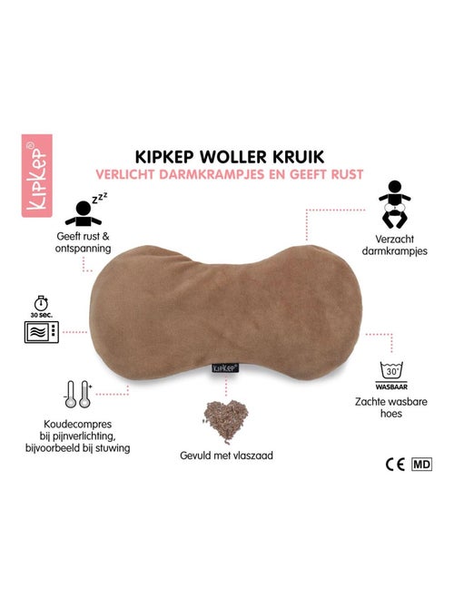 Bouillotte sèche déhoussable aux graines de lin - Coffee - Kiabi