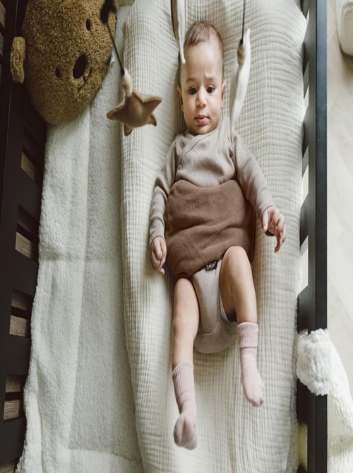 Bouillotte sèche déhoussable aux graines de lin - Coffee - Kiabi