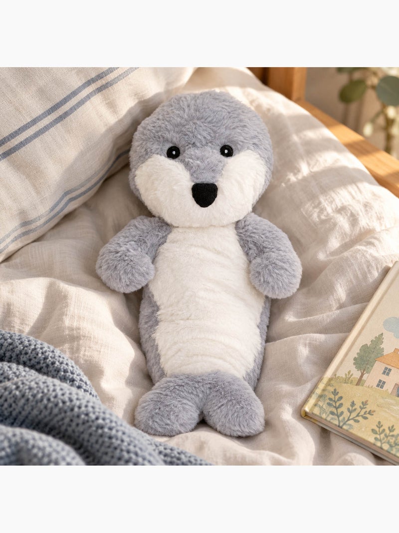 Bouillotte sèche loutre en peluche déhoussable chaud ou froid Gris - Kiabi