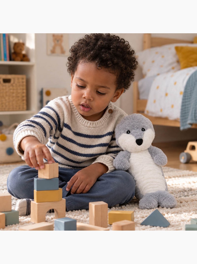 Bouillotte sèche loutre en peluche déhoussable chaud ou froid Gris - Kiabi