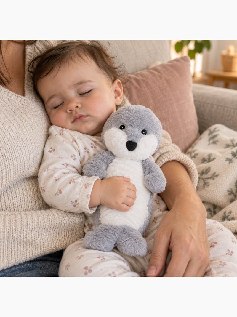 Bouillotte sèche loutre en peluche déhoussable chaud ou froid Gris - Kiabi