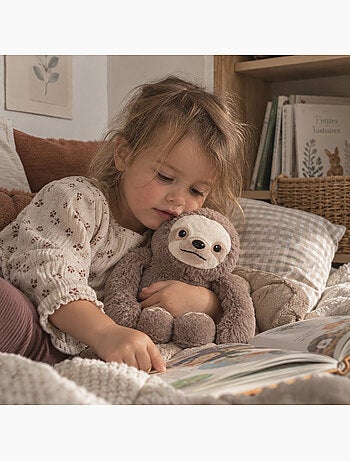 Bouillotte sèche paresseux en peluche déhoussable chaud ou froid