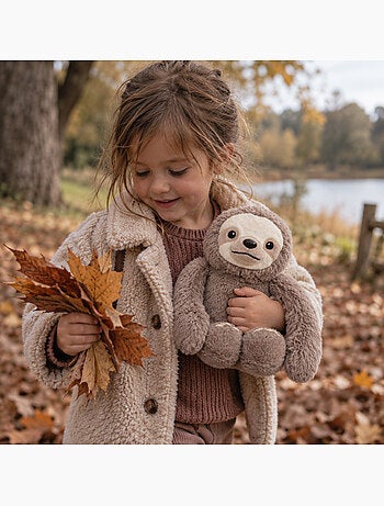 Bouillotte sèche paresseux en peluche déhoussable chaud ou froid