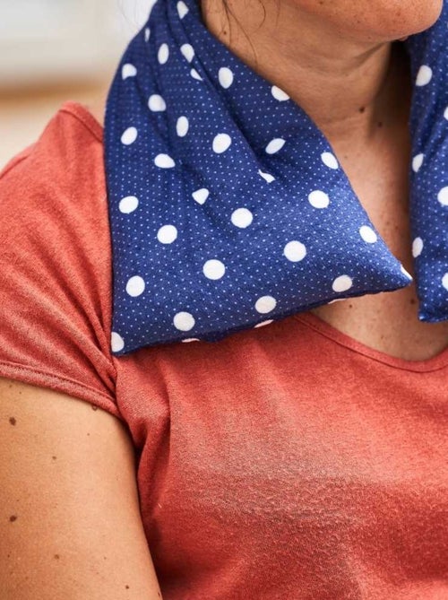 Bouillotte tour de cou Bleu à pois - Made in France - Kiabi