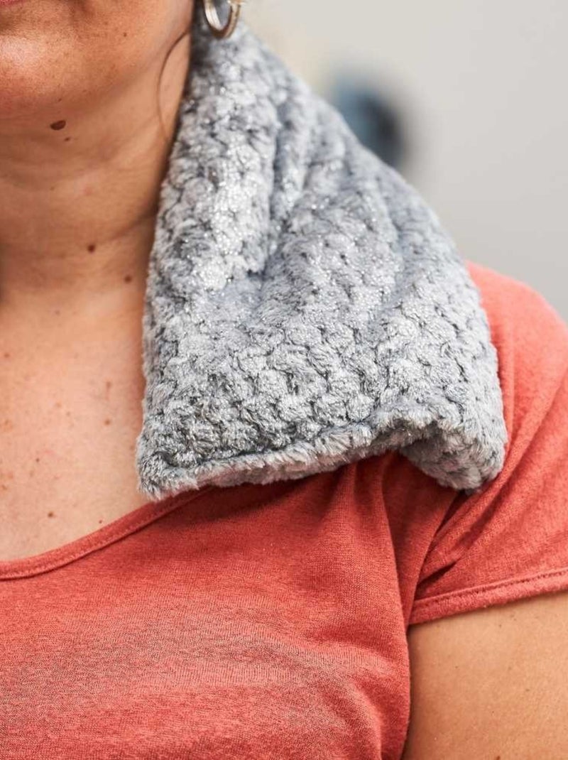 Bouillotte tour de cou Gris pailleté - Made in France Argent - Kiabi