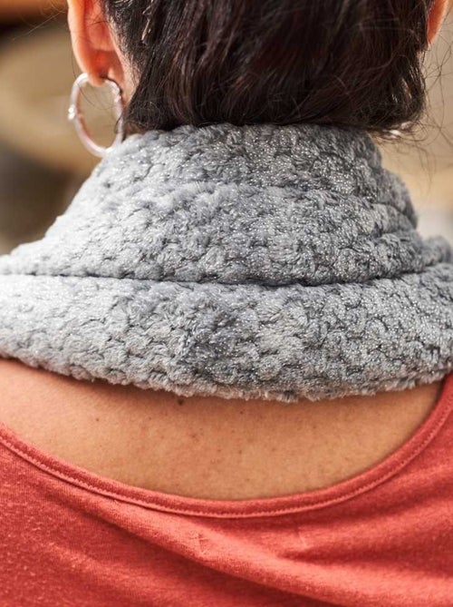 Bouillotte tour de cou Gris pailleté - Made in France - Kiabi