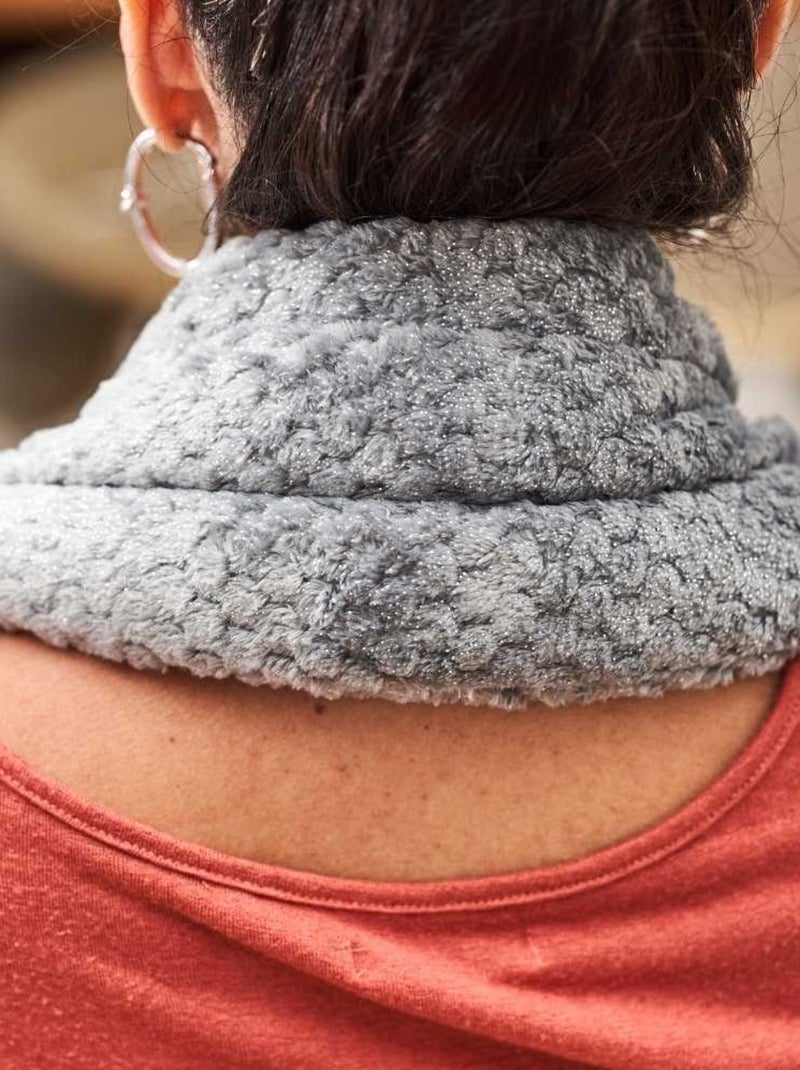 Bouillotte tour de cou Gris pailleté - Made in France Argent - Kiabi