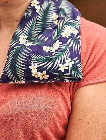 Bouillotte tour de cou Tropical noir - Made in France