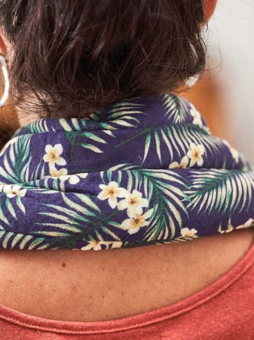 Bouillotte tour de cou Tropical noir - Made in France - Kiabi