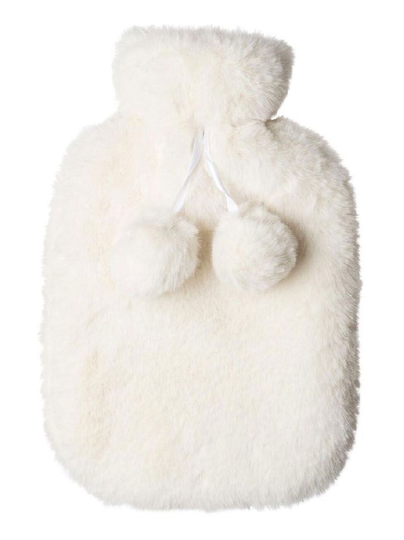 Bouillotte toute douce à pompons Blanc - Kiabi