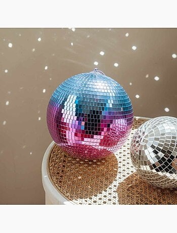 Boule à facettes bicolore bleu, violet d30cm