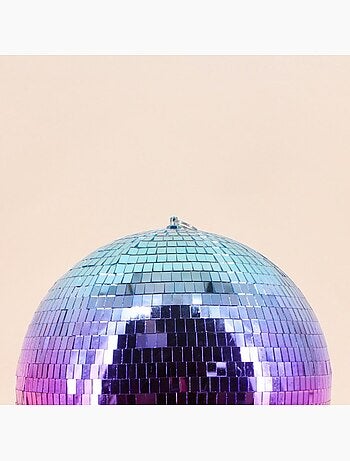 Boule à facettes bicolore bleu, violet d30cm