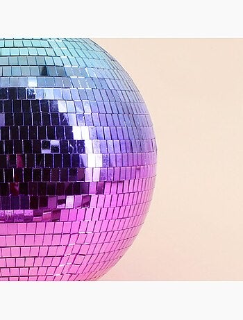 Boule à facettes bicolore bleu, violet d30cm