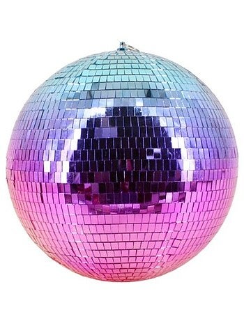 Boule à facettes bicolore bleu, violet d30cm