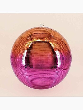 Boule à facettes XL bicolore rose, doré 60 cm