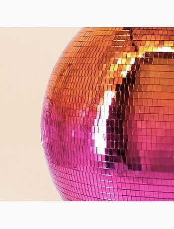 Boule à facettes XL bicolore rose, doré 60 cm