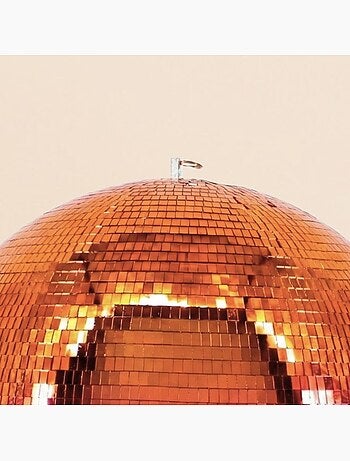 Boule à facettes XL bicolore rose, doré 60 cm