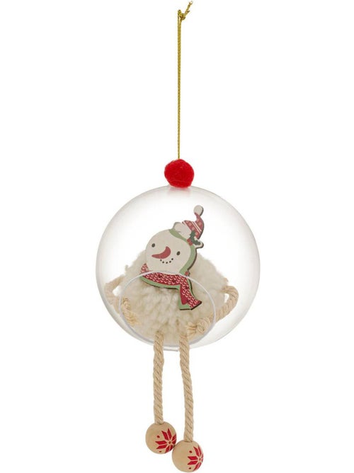 Boule bonhomme de neige avec pompon d.8 cm - Kiabi