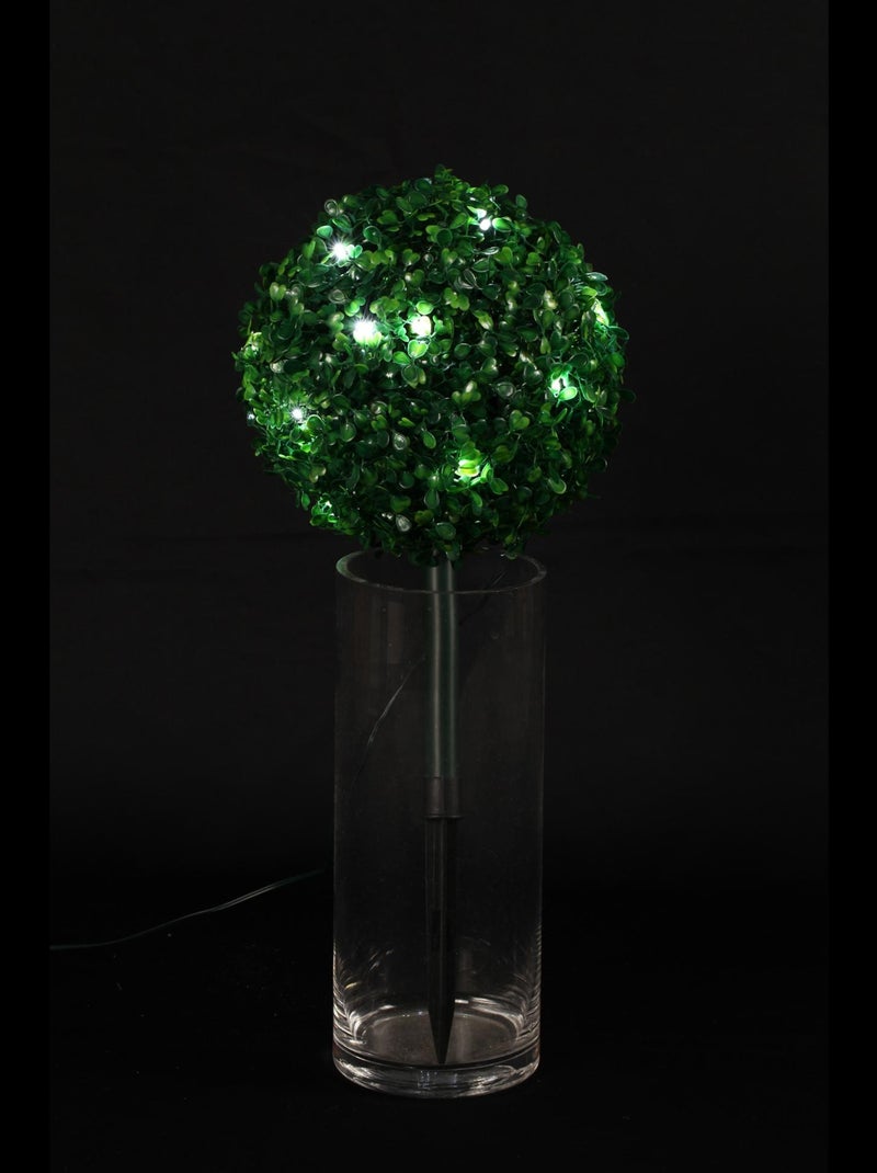 Boule de Buis de noel lumineux a LED Vert - Kiabi