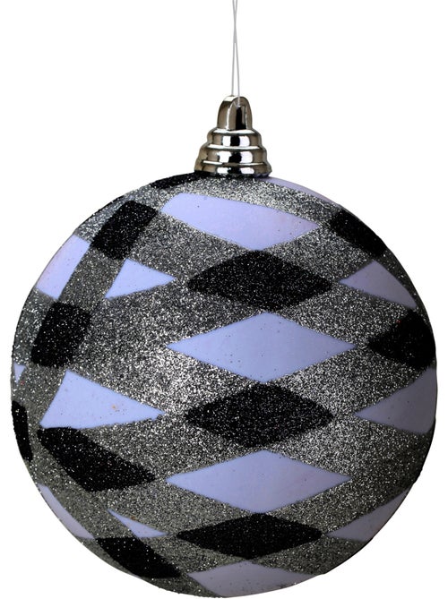 Boule de décoration de sapion de noël pailletée blanc argenté et noir - Kiabi Boule de décoration de sapion de noël pailletée blanc argenté et noir - Kiabi