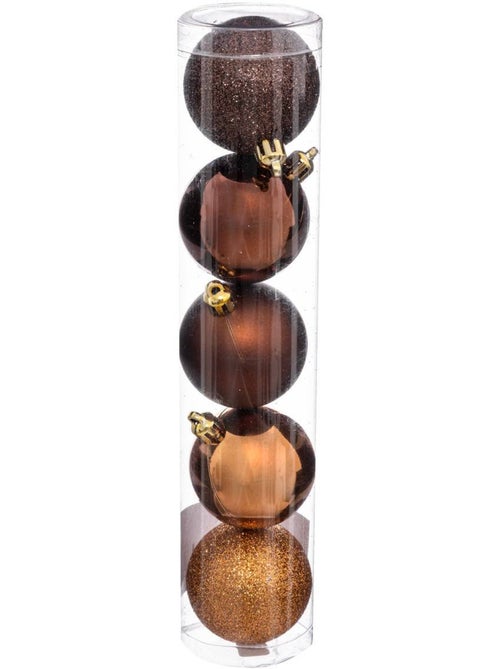 Boule de noël 50 mm x 5 bronze - Kiabi