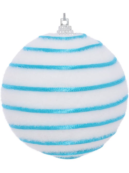 Boule de noël blanche rayée d. 80 mm - Kiabi Boule de noël blanche rayée d. 80 mm - Kiabi