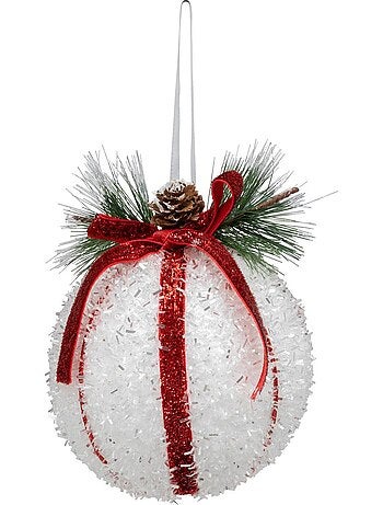 Boule de noël bonbon pomme de pin 100mm