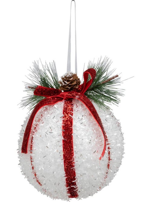 Boule de noël bonbon pomme de pin 100mm - Kiabi
