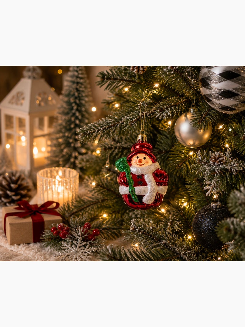 Boule de noël bonhomme de neige Rouge - Kiabi