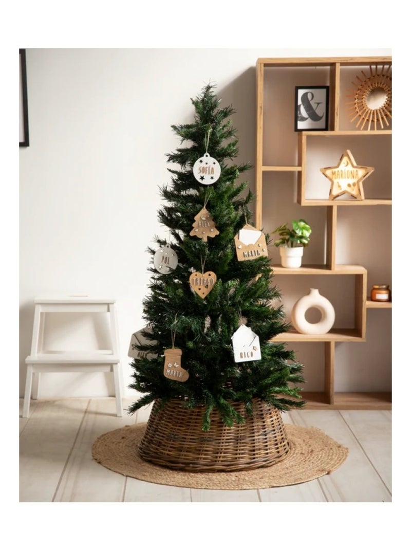 Boule de Noël chien personnalisable en bois Blanc - Kiabi