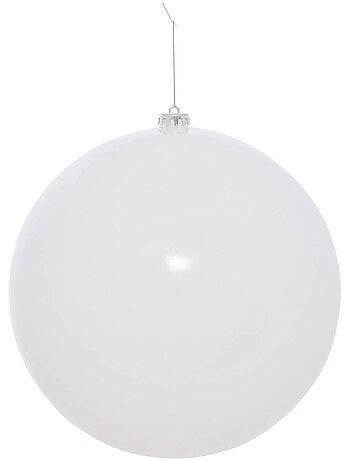 Boule de noël en plastique maxi blanche d. 250 mm