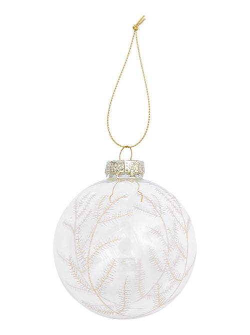 Boule de Noël en verre fougères dorées Ø 8 cm - Rico Design - Kiabi