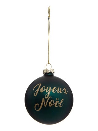 Boule de noel joyeux noel vert