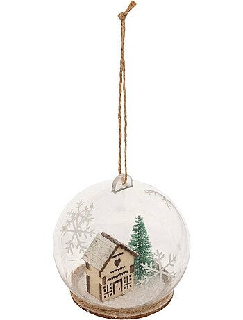 Boule de noël maison neige 80mm