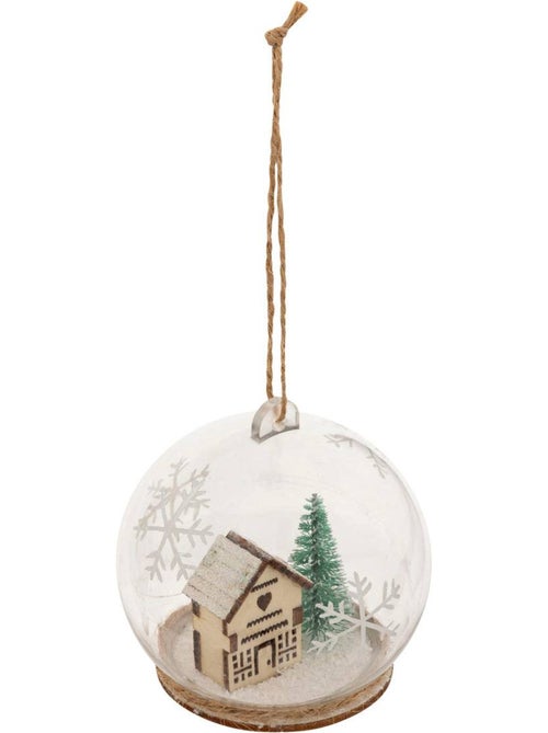 Boule de noël maison neige 80mm - Kiabi