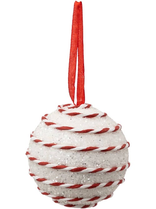 Boule de noël paillette cordon 80mm - Kiabi