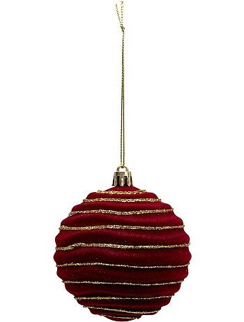 Boule de noël pailletté rouge x9 80mm