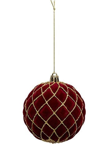 Boule de noël pailletté rouge x9 80mm