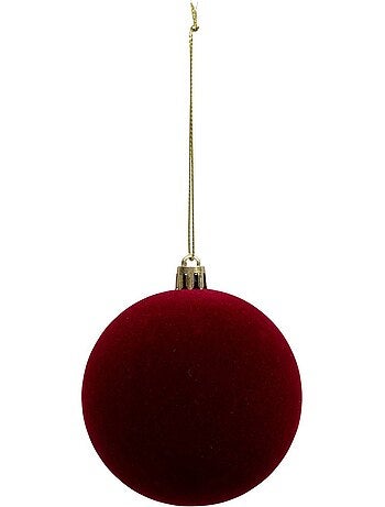 Boule de noël pailletté rouge x9 80mm