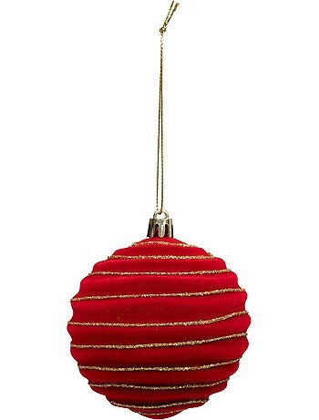 Boule de noël pailletté rouge x9 80mm