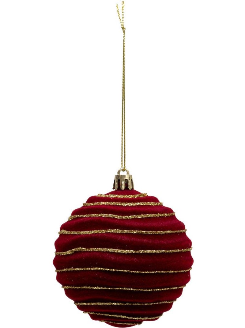 Boule de noël pailletté rouge x9 80mm Multicolore - Kiabi