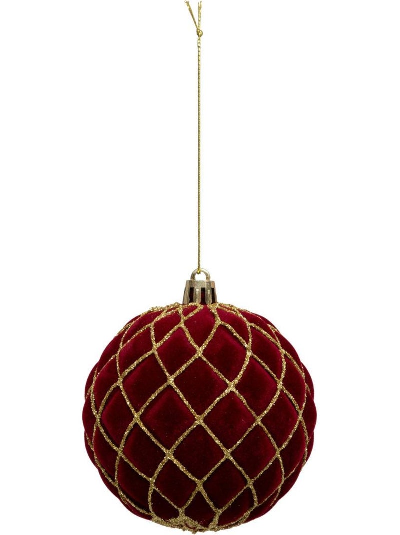 Boule de noël pailletté rouge x9 80mm Multicolore - Kiabi