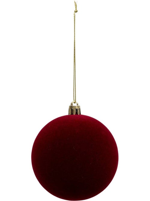 Boule de noël pailletté rouge x9 80mm - Kiabi