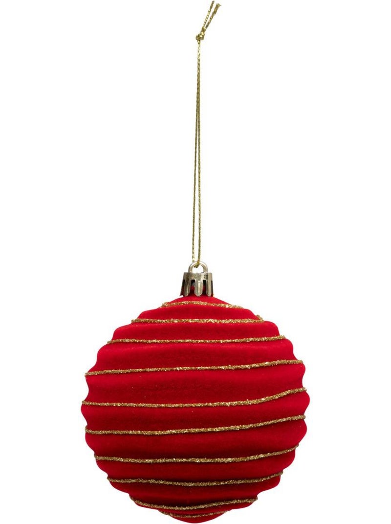 Boule de noël pailletté rouge x9 80mm Multicolore - Kiabi