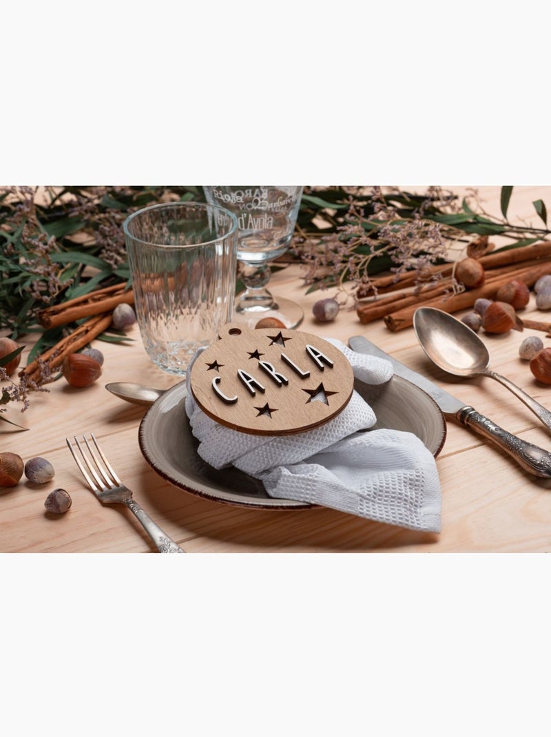 Boule de Noël personnalisable en bois Beige - Kiabi