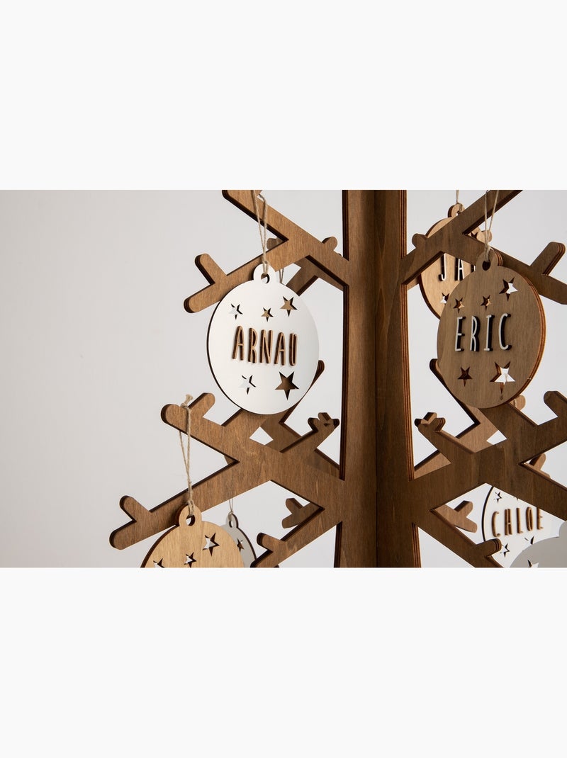Boule de Noël personnalisable en bois Beige - Kiabi