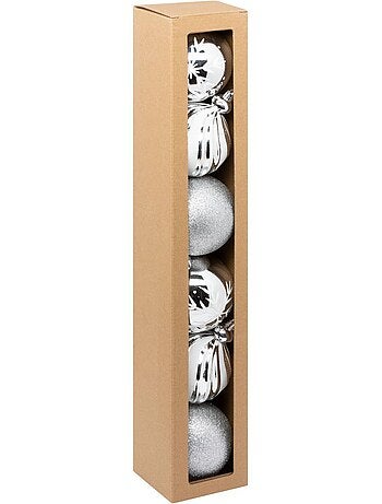 Boule de noël plastique 100mm x6 or