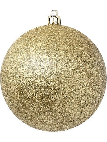 Boule de noël plastique 100mm x6 or