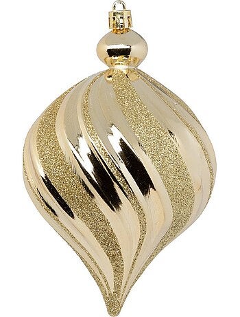 Boule de noël plastique 100mm x6 or
